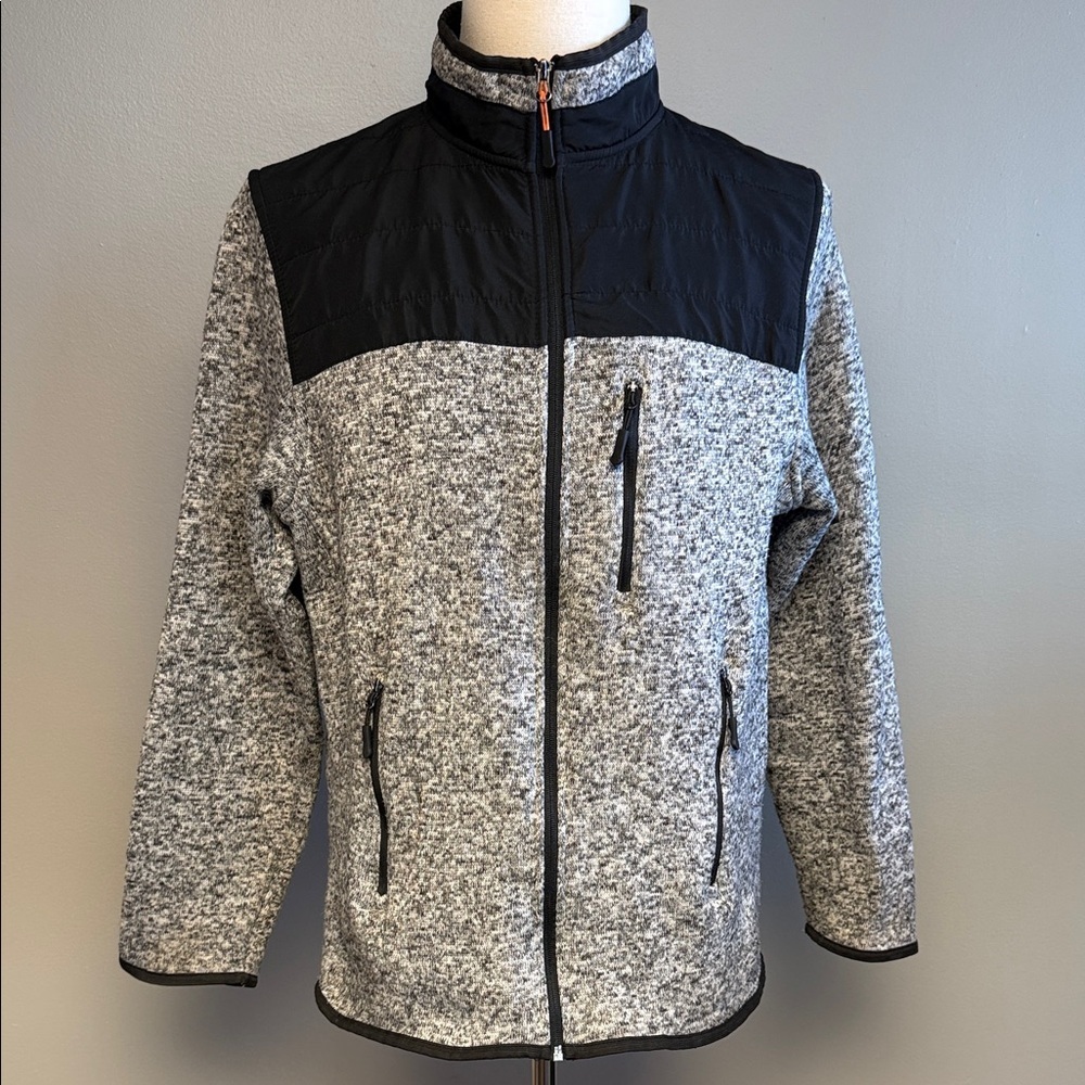 Rugby University Gray Full Zip Jacket Mens Polyester Fleece M